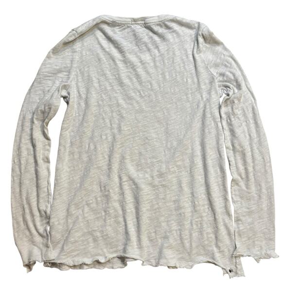 ATM Anthony Thomas Melillo Long Sleeve Slub Tee Medium Distressed White - Picture 3 of 6